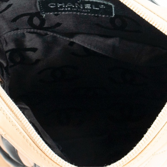 Chanel Cambon Line Pochette Bag Beige Black w/ authentication card - Picture 4 of 14
